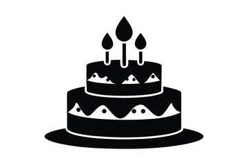 birthday cake with candles vector illustration on white background
