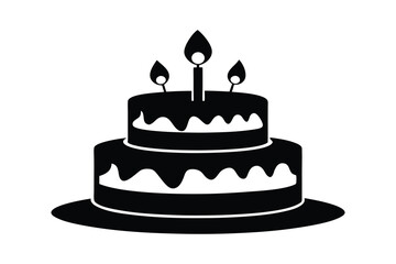 birthday cake with candles vector illustration on white background
