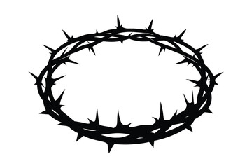 crown of thorns silhouette vector icon