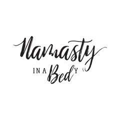 Stylish calligraphy text logo Namastay in Bed