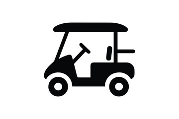 simple and unobtrusive Golf cart vector silhouette illustration isolated in white background