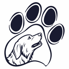 pet paw vector