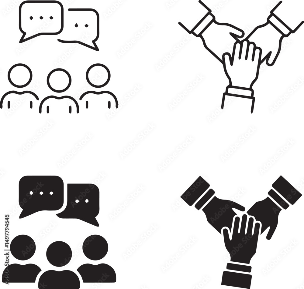 Poster this name captures the content (business icons), the format (vector), the color (black), and common 