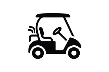 Fototapeta premium simple and unobtrusive Golf cart vector silhouette illustration isolated in white background
