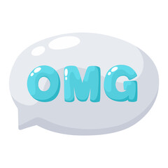 Speech bubble and text OMG