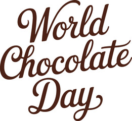 world chocolate day calligraphy t shirt design vector illustration  