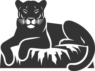 Vector jaguar clip art drawing black animal silhouette