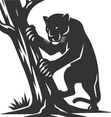 Vector jaguar clip art drawing black animal silhouette
