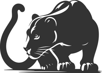 Vector jaguar clip art drawing black animal silhouette