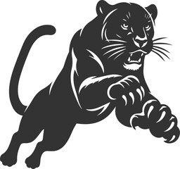 Vector jaguar clip art drawing black animal silhouette