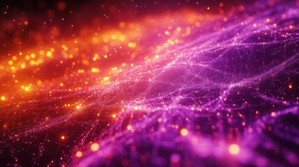 Obraz premium Abstract vibrant network glowing particles.