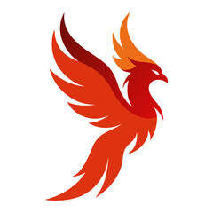vector illustration of a fiery bird