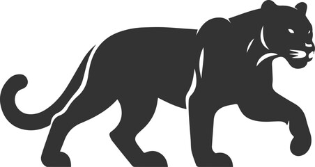 Obraz premium Vector jaguar clip art drawing black animal silhouette