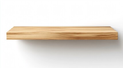 Empty Wooden Shelf Wall Isolated on White Background for Home Decor Displays