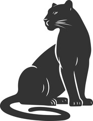 Vector jaguar clip art drawing black animal silhouette