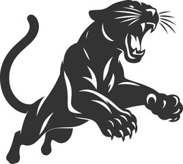 Vector jaguar clip art drawing black animal silhouette