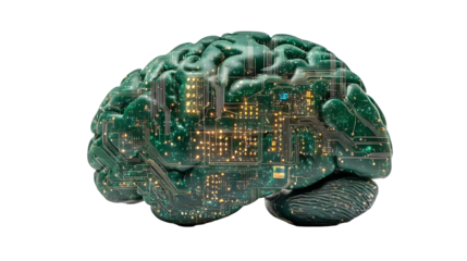 Conceptual illustration brain technology graphic