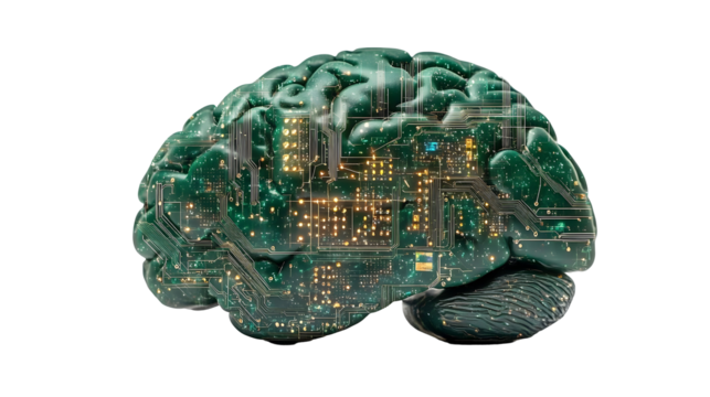 Conceptual illustration brain technology graphic