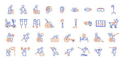 Fototapeta premium Disabilities Icons Kit 