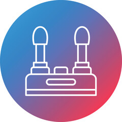 Joystick Line Gradient Circle Background Icon