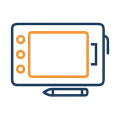 Professional graphic tablet icon design element isolated on white background