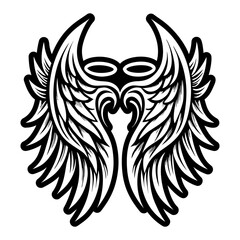 Obraz premium A solid style icon showing angel wings