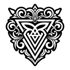 A filled style icon of roman tattoo