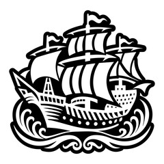 A filled style icon showing ship tattoo