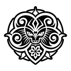 Fototapeta premium A solid style icon of trinacria tattoo