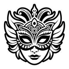 A glyph style icon of venetian mask