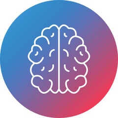Brain Line Gradient Circle Background Icon