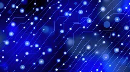Fototapeta premium Flat icon representing advanced technology, abstract circuits and nodes, blue color scheme