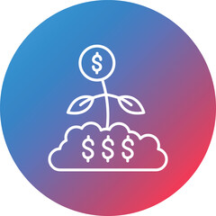 Invest Line Gradient Circle Background Icon