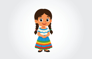 Mexican Girl Cartoon Template
