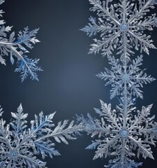 Obraz premium Intricate blue and silver snowflake border, ideal for festive winter designs , stock image, card, holiday