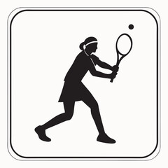 Female tennis player silhouette action sports graphic design