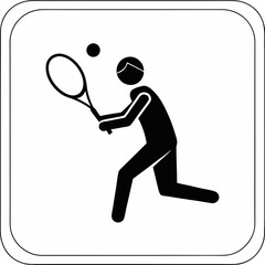 Tennis player pictogram sports icon athlete game competition