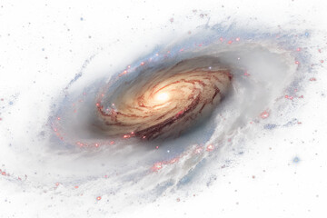 Fototapeta premium spiral galaxy isolated on white or transparent png