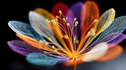 Abstract Floral Bloom: Ethereal Beauty & Vibrant Color Palette