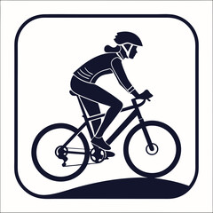 Woman mountain biking silhouette cycling sport fitness active lifestyle