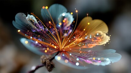 Ethereal Bloom: Hyperrealistic Floral Fantasy with Dreamlike Sparkle and Delicate Detail