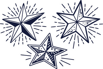 black and white star vector