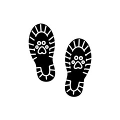 creative details Outline silhouette track footprints human shoes shoe sole funny feet footsteps paws people silhouette icon vector illustration