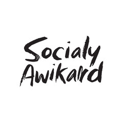 Stylish calligraphy text logo Socially Awkward