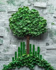 Tree Made Of Green Bar Charts
