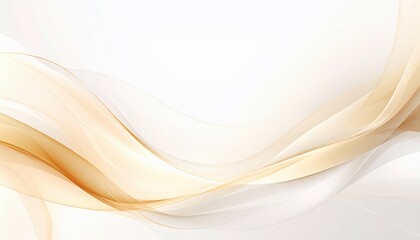 Obraz premium Golden Waves Abstract Cream Gold Flowing Design