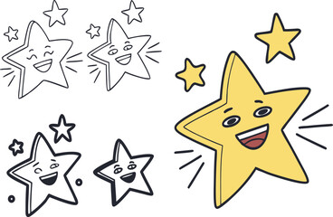 set of funny cartoon animals