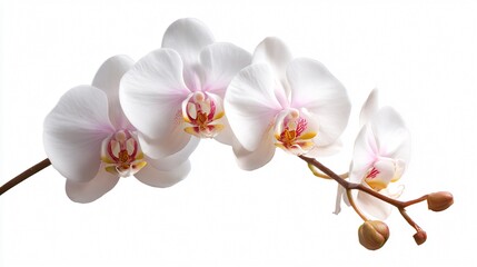 Elegant White Orchid Flower on Clean Background for Creative Designs
