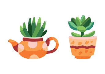 Set Hand drawn houseplant collection