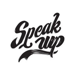 Naklejka premium Stylish calligraphy text logo Speak Up